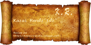 Kazai Renátó névjegykártya